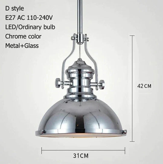 3 Style Loft Retro Industrial Hanging Hardware Metals Pendant Lamp Vintage E27 Led Lights For