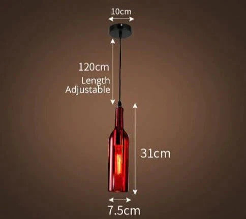 Wine Bottle Pendant Lamp Led Light Creative Bar Saloon Restaurant Home Christmas Decor 5 Colors