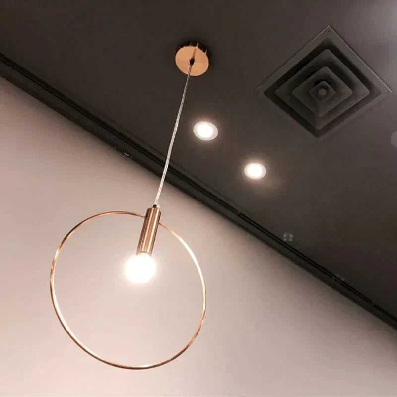 Luminaria Lustres E Pendentes Para Sala De Jantar Single Ring Pendant Lights Hanglamp Modern