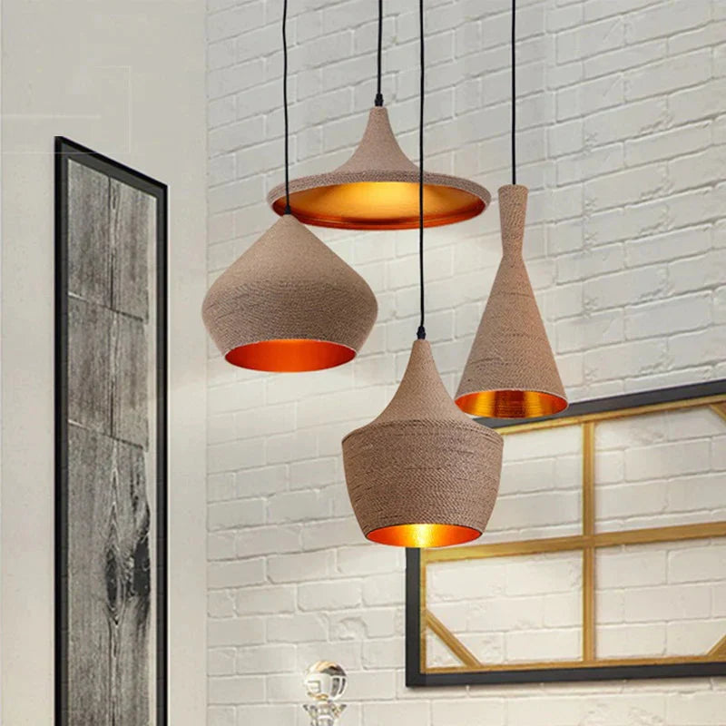 Nordic Modern Pendant Lights Kitchen Lamp Vintage Loft Ceiling Island Hanglamp Dining Room Rope