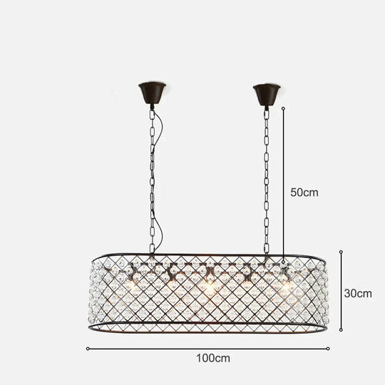 Crystal Pendant Lights Retro Industrial Restaurant Bar Lamps Bedroom Living Room Indoor Handing E27