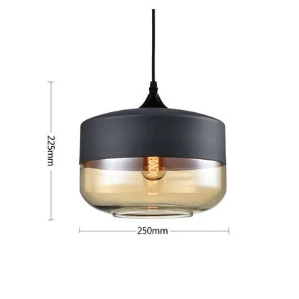 Metal Industrial Glass Pendant Light Black Loft Bar Counter Dining Room Personality Creative