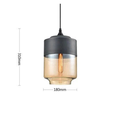 Metal Industrial Glass Pendant Light Black Loft Bar Counter Dining Room Personality Creative