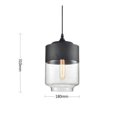 Metal Industrial Glass Pendant Light Black Loft Bar Counter Dining Room Personality Creative