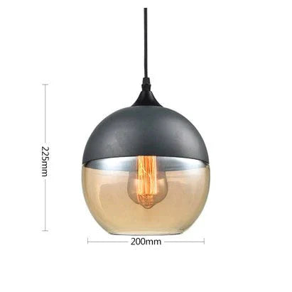 Metal Industrial Glass Pendant Light Black Loft Bar Counter Dining Room Personality Creative