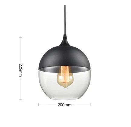 Metal Industrial Glass Pendant Light Black Loft Bar Counter Dining Room Personality Creative