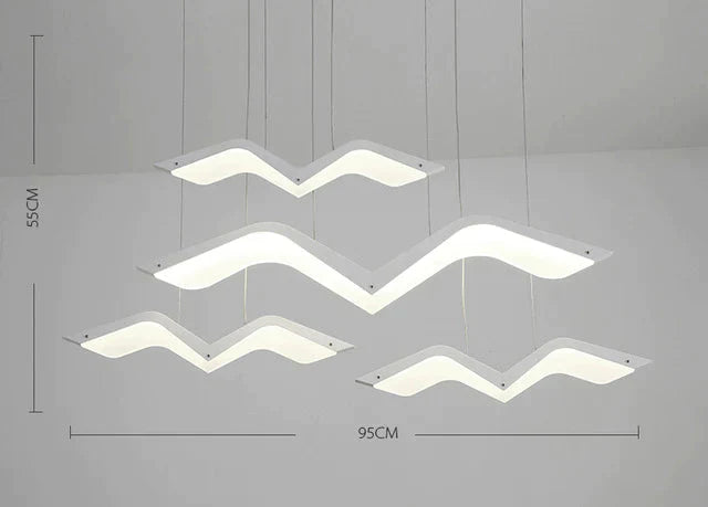 Hanging Deco Diy Modern Led Pendant Lights For Dining Room Kitchen 4 Heads L950Mm / Cool White No Rc