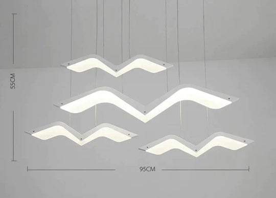 Hanging Deco Diy Modern Led Pendant Lights For Dining Room Kitchen 4 Heads L950Mm / Cool White No Rc