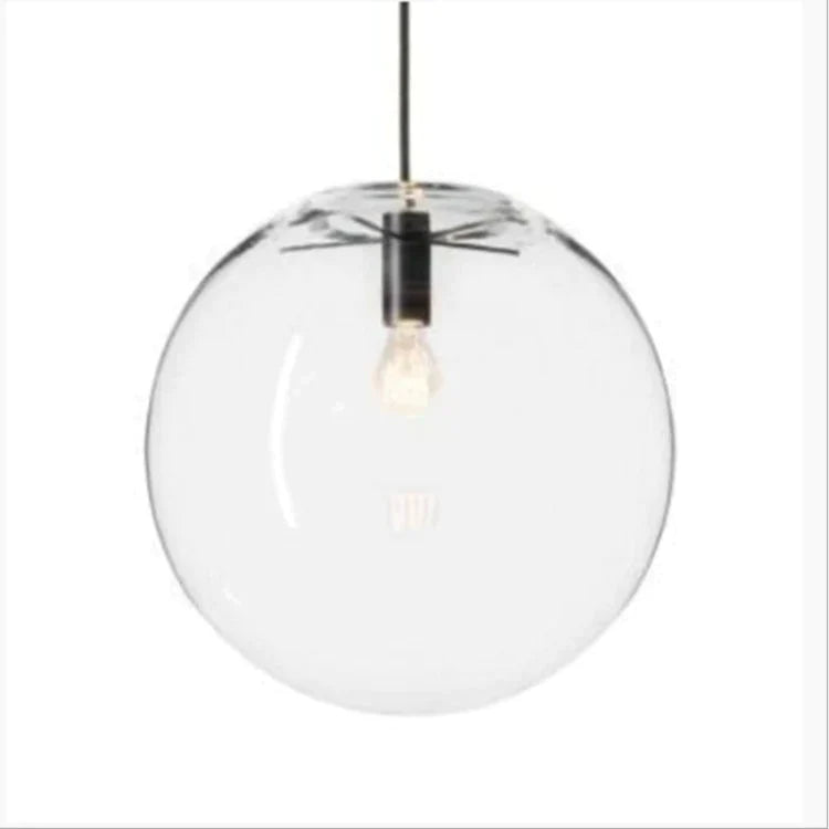 Modern Single - Head Dining Room Bedroom Living Indoor Pendant Light Clear Bubble Glass Ball Lamp