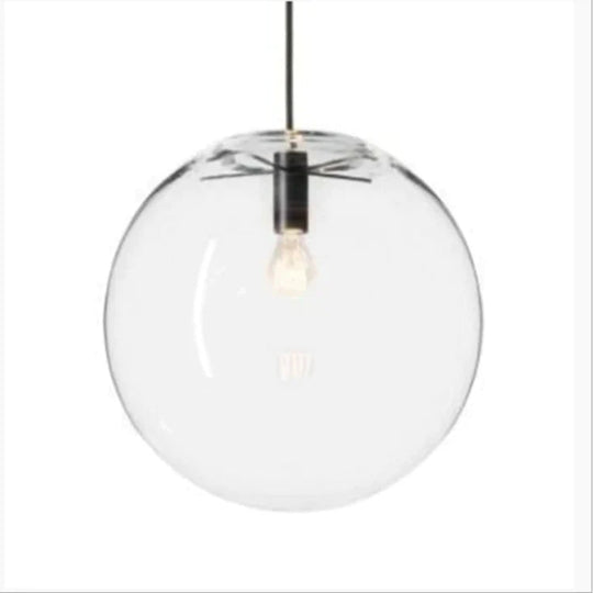 Modern Single - Head Dining Room Bedroom Living Indoor Pendant Light Clear Bubble Glass Ball Lamp