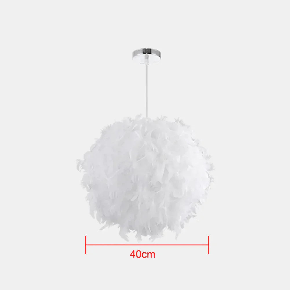 Pendant Feather Lamp Romantic Dreamlike Droplight Bedroom Living Room Parlor Hanging E26/E27 Max 60W