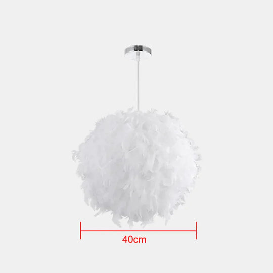 Pendant Feather Lamp Romantic Dreamlike Droplight Bedroom Living Room Parlor Hanging E26/E27 Max 60W