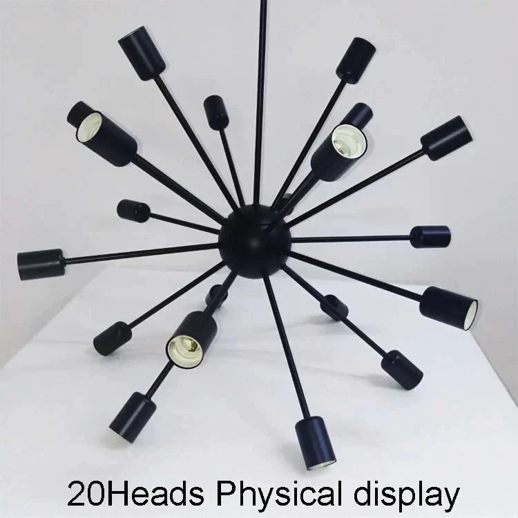 E27 Edison Bulbs Vintage Industrial Pendant Light 12/16/18/20 Head Sputnik Lamp
