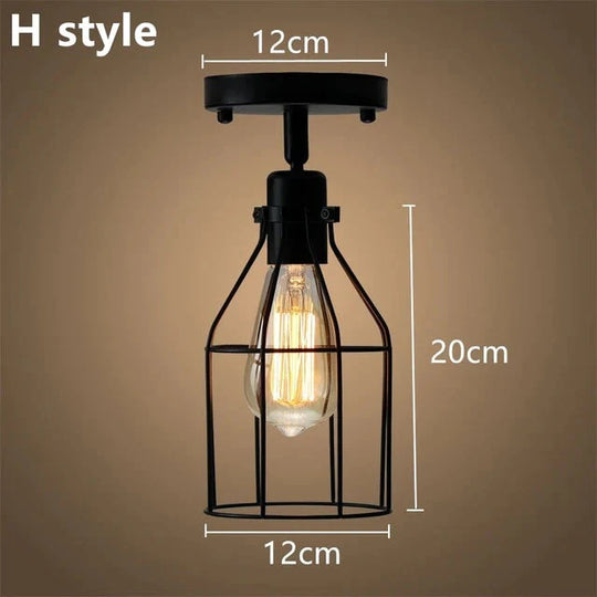 Modern Led Ceiling Lights Adjustable Angle Iron Cage Loft Bulb Lamps E27 Industrial Indoor Lighting