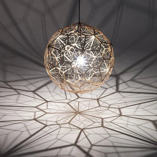 E27 Replica Of Web Etch Modern Pendant Light Shadow Lamp For Living Room Dining