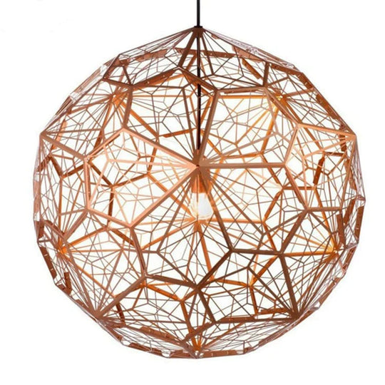 E27 Replica Of Web Etch Modern Pendant Light Shadow Lamp For Living Room Dining