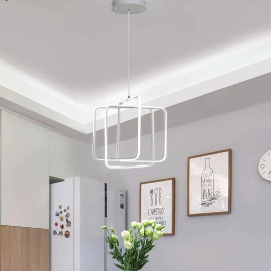 White Color Modern Led Simple Pendant Lights For Living Room Kitchen Dining Lustre Lamp Hanging