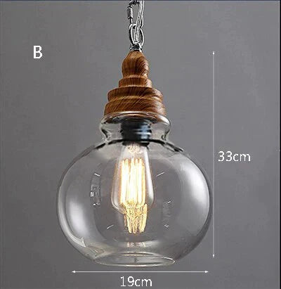 Creative Nordic Wood Single Head Hanging Lights E27 Led Pendant Lamp For Kitchen Living Room