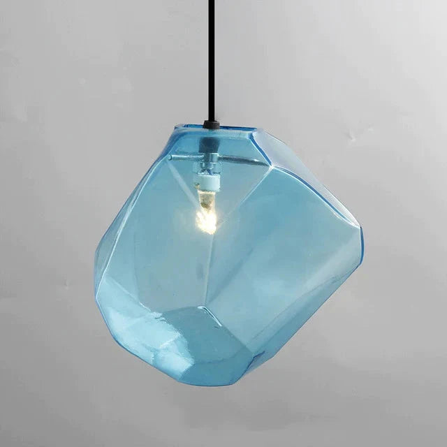 Simple Stone Glass Pendant Light Colorful Indoor G4 Led Lamp The Restaurant Dining Room Bar Cafe