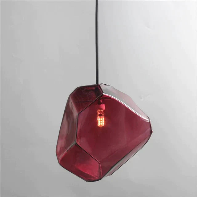 Simple Stone Glass Pendant Light Colorful Indoor G4 Led Lamp The Restaurant Dining Room Bar Cafe