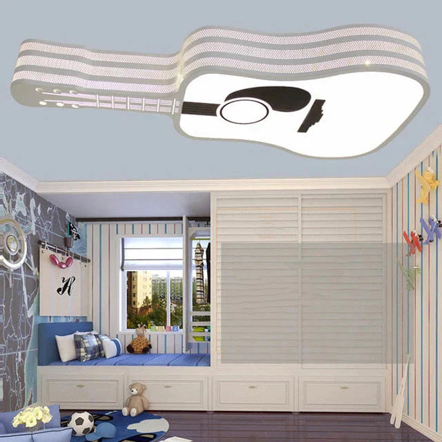 Modern Remote Control And Bluetooth Speaker Ceiling Lights Guitar 65X30Cm / Without Only Warm White