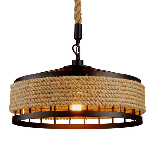 Loft Pendant Lamp Vintage Rope Hemp Chandelier Retaurant Living Room Bedroom Bar Pub Club Cafe