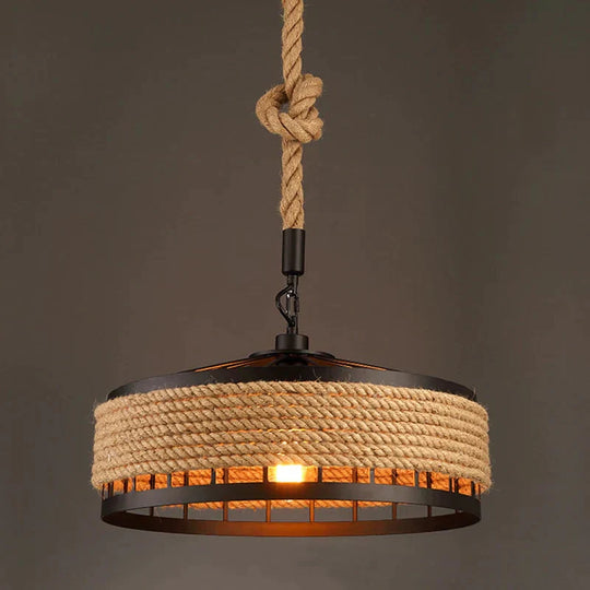 Loft Pendant Lamp Vintage Rope Hemp Chandelier Retaurant Living Room Bedroom Bar Pub Club Cafe