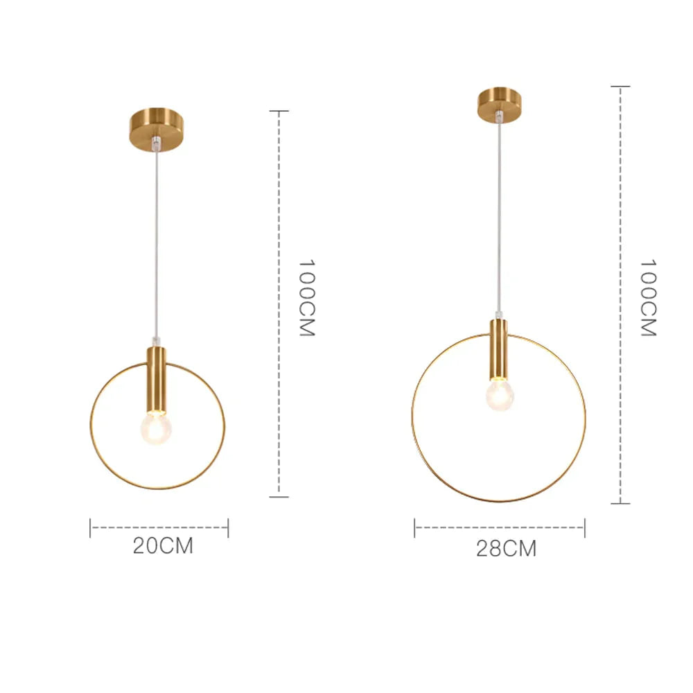 Nordic Circular Ring Pendant Lights Modern Handlamp For Restaurant Living Room Bar E14 Led