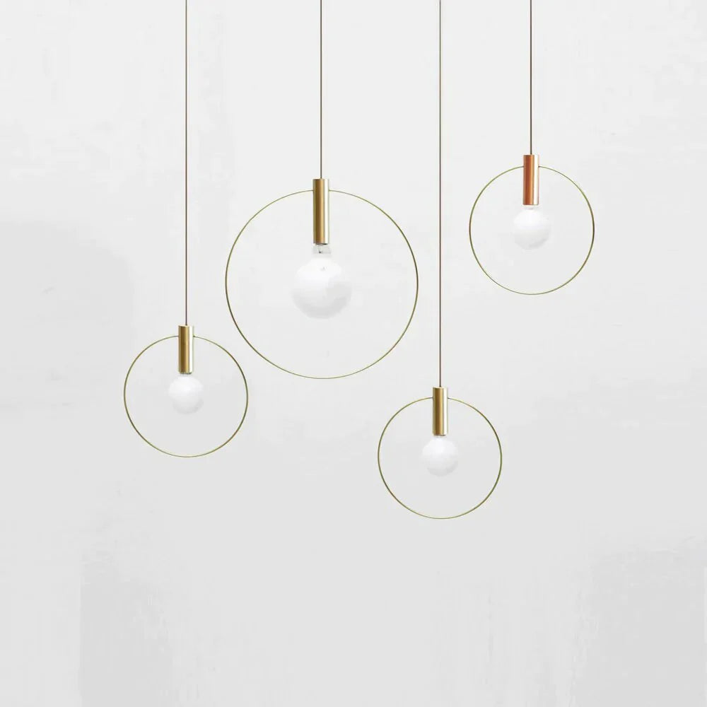 Nordic Circular Ring Pendant Lights Modern Handlamp For Restaurant Living Room Bar E14 Led