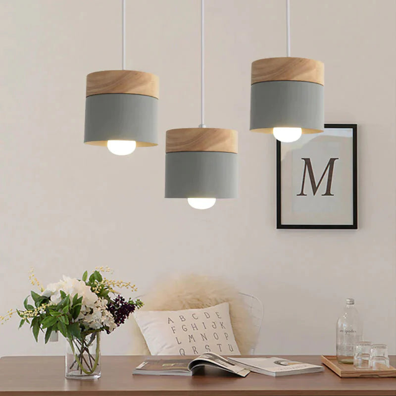 Led Wood Pendant Light Modern Nordic Lamp Lighting Bedroom Bedside Study Corridor Hotel Lamps