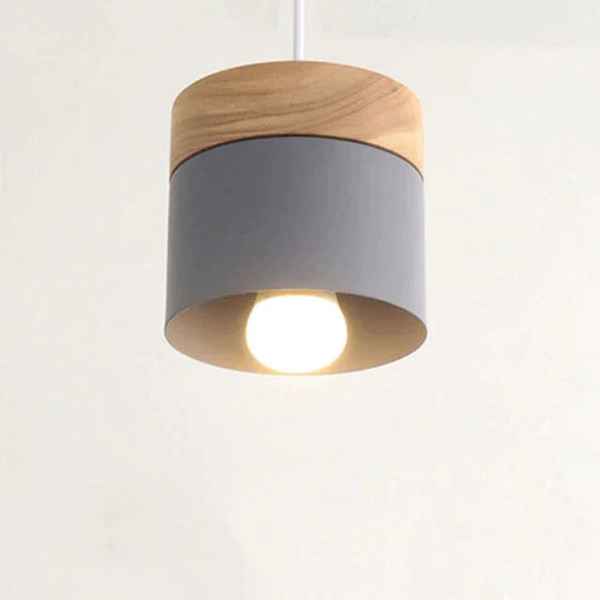 Led Wood Pendant Light Modern Nordic Lamp Lighting Bedroom Bedside Study Corridor Hotel Lamps Grey