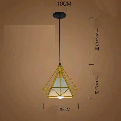 Modern Cage Pendant Light Iron Minimalist Retro Scandinavian Loft Pyramid Lamp Metal Hanging Lamp