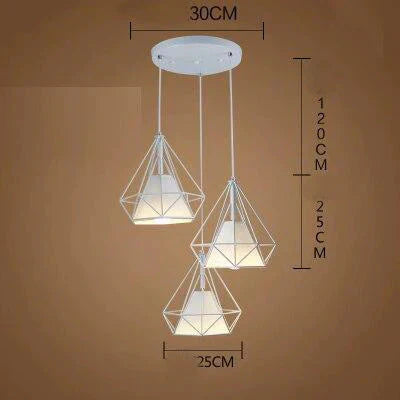 Modern Cage Pendant Light Iron Minimalist Retro Scandinavian Loft Pyramid Lamp Metal Hanging Lamp