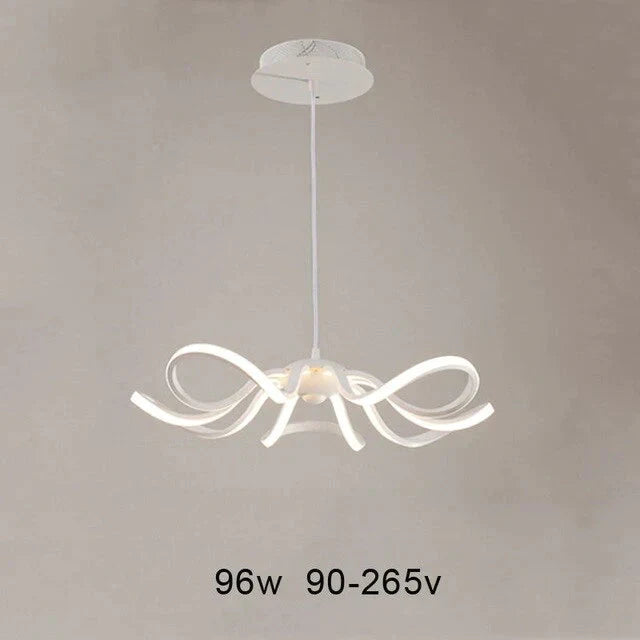 Modern Flower Led Pendant Lights Kitchen Acrylic + Metal Suspension Hanging Ceiling Lamp For