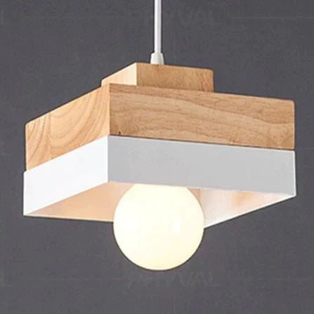 Wooden Nordic Pendant Lights For Home Lighting Modern Hanging Lamp Aluminum Lampshade Led Bulb