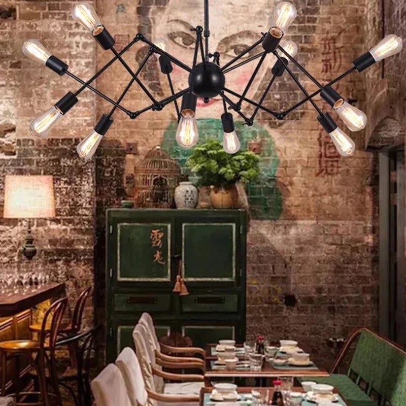 Vintage Industrial Loft Pendant Light 8/12/16/18 Heads Sputnik Lamp Restaurant Bar Lights