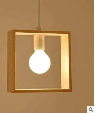 Minimalist Solid Wood Pendant Lights E27 Led Single Head Hanging Lamp For Living Room Bedroom Study