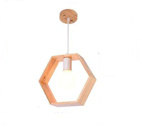 Minimalist Solid Wood Pendant Lights E27 Led Single Head Hanging Lamp For Living Room Bedroom Study