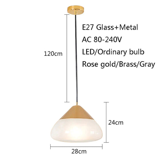 Nordic Postmodern Minimalist Glass Pendant Lights E27 Led Lamps For Living Room Kitchen Bedroom