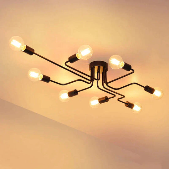 Modern Europe Creative Simple Iron Industrial Ceiling Lamp Led E27 Light For Bedroom Living Room