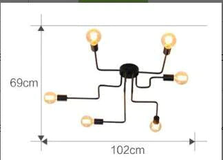 Modern Europe Creative Simple Iron Industrial Ceiling Lamp Led E27 Light For Bedroom Living Room