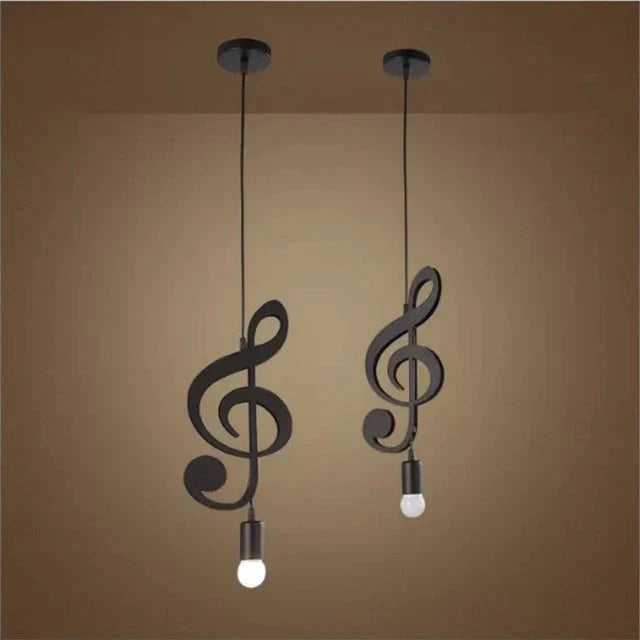 Feiemfeiyou A - Z Words Music Character E27 Creative Black Led Pendant Lamp For Bar Bedroom