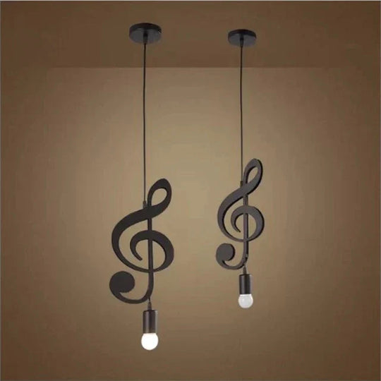 Feiemfeiyou A - Z Words Music Character E27 Creative Black Led Pendant Lamp For Bar Bedroom