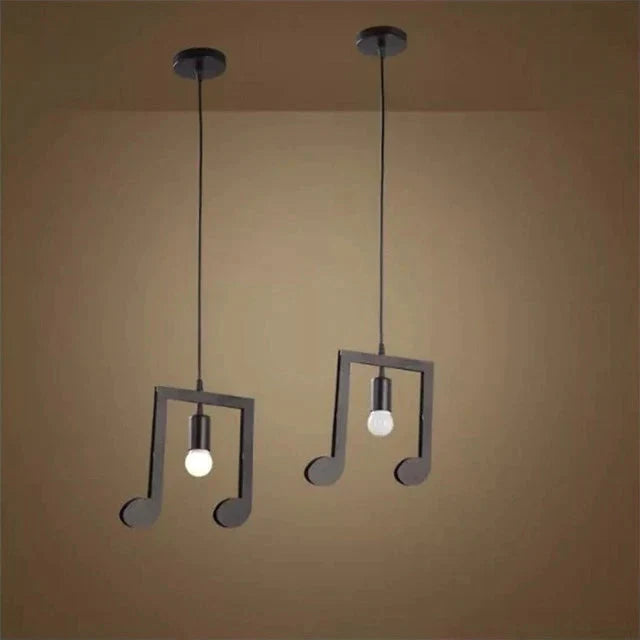 Feiemfeiyou A - Z Words Music Character E27 Creative Black Led Pendant Lamp For Bar Bedroom