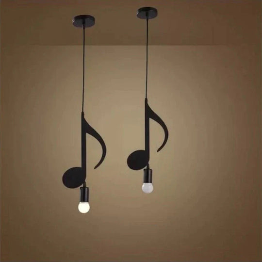 Feiemfeiyou A - Z Words Music Character E27 Creative Black Led Pendant Lamp For Bar Bedroom