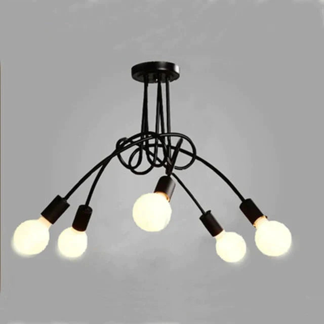 Modern Industrial Creative Personality Spider Led E27 Ceiling Light For Bedroom Living Room Study