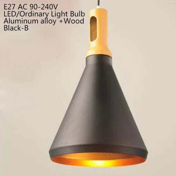 Simple Modern Vintage Light Wooden Pendent Lamp Led E27 For Loft Decor Dining Room Kitchen Bedroom