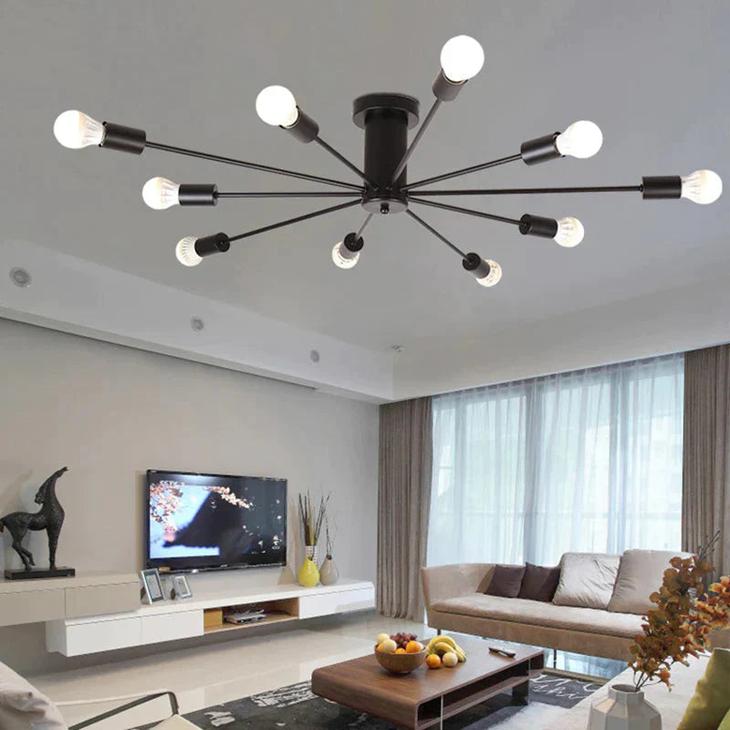 Modern Unique Novelty Painted Ceiling Lamps E27 Led 2 Styles Lights For Living Room Bedroom