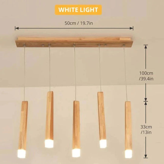 Led Pendant Lamp Matchstick Wooden Light Creative Bar Saloon Restaurant Home Modern Solid Wood