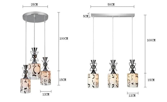 Glass Set Of 3 Led Pendant Light Bar Dining Room Lamp Island Kitchen Hanging Lighting For Foyer